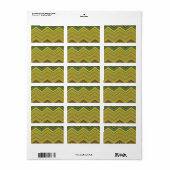 Étiquette Fille à la mode Brown Jaune Motif Zigzag (Feuille entière)