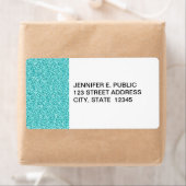 Étiquette Fille, Amusant Aqua Parties scintillant Bleue Impr (En situation)