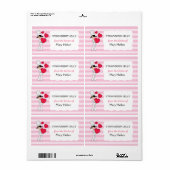 Étiquette Fille avec les coeurs Motif - (Feuille entière)