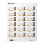 Étiquette Fille Chaussures et Baskets Mariage illustré (Feuille entière)