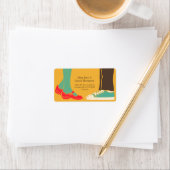 Étiquette Fille Chaussures et Baskets Mariage illustré Jaune (En situation)