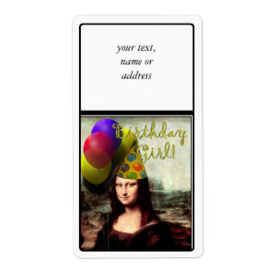 Étiquette Fille d'anniversaire Mona Lisa