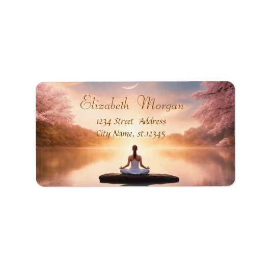 Étiquette Fille de méditation en pierre Zen (Devant)