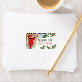 Étiquette Fille de Noël Vintage et Holly (En situation)