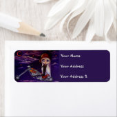 Étiquette Fille de vélo avec gros yeux Chopper Veste en cuir (En situation)