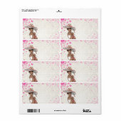 Étiquette fille d'été rose (Feuille entière)