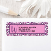 Étiquette Fille Empreinte de léopard rose/violet (En situation)