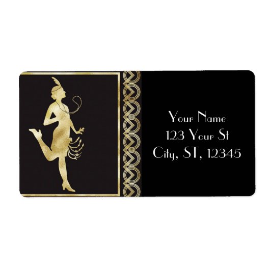 Étiquette Fille Flapper des années 1920 Thunder_Cove (Devant)