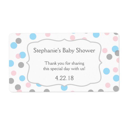 Étiquette Fille garçon jumeaux / genre révéler la bouteille (Devant)