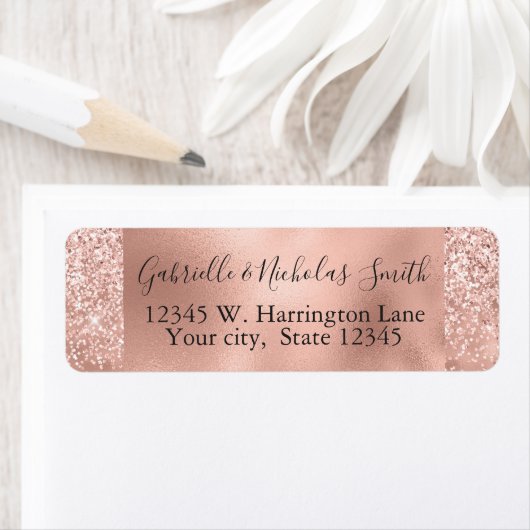 Étiquette Fille Glam Blush Parties scintillant rose Glitz (En situation)