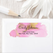 Étiquette Fille laveuse rose et or (En situation)