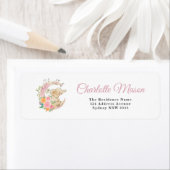 Étiquette Fille lune rose mignonne Eléphant Baby Girl (En situation)