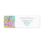 Étiquette Fille mignonne rose violet Bleu Forêt Animation (Devant)