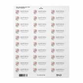 Étiquette Fille Moderne Floral Rose Pastel Rose Aquarelle (Feuille entière)