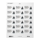 Étiquette Fille Quinceañera noire et Turquoise (Feuille entière)