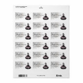 Étiquette Fille Quinceañera rose et noire (Feuille entière)