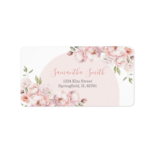 Étiquette Fille rose Baby shower bébé en fleur Adresse (Devant)