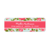 Étiquette Fille Vintage Rose Floral Print (Devant)