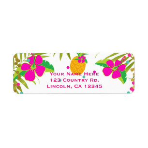 Étiquette Filles Aloha Luau Fête d'anniversaire tropicale