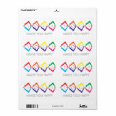 Étiquette Filles YOGA multicolores (Feuille entière)