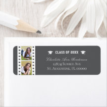 Filmstrip Photo Collage Graduation Grey Adresse