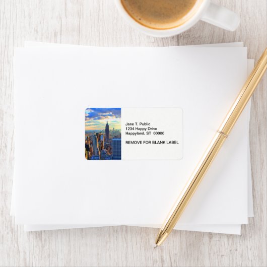 Étiquette Fin de l'après-midi NYC Skyline à l'approche du co (En situation)