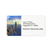 Étiquette Fin de l'après-midi NYC Skyline à l'approche du co (Devant)