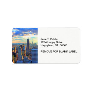 Étiquette Fin de l'après-midi NYC Skyline à l'approche du co