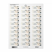 Étiquette Fine Art Blue Ivory Flower | Wedding (Feuille entière)