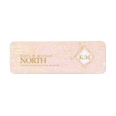 Étiquette Fine Lines Gold Abstrait Mariage V1 Blush ID867 (Devant)