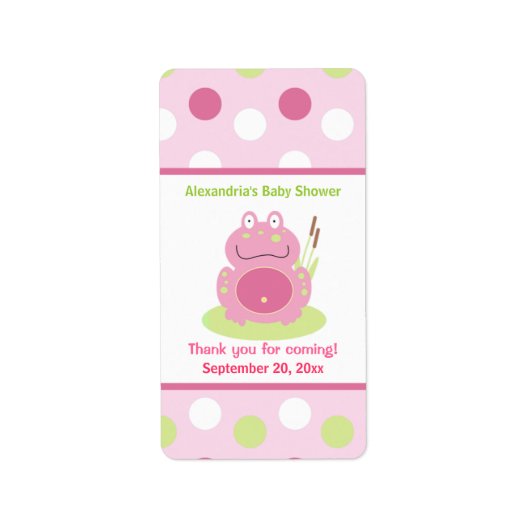 Étiquette Fiona la grenouille rose Miniature Wrappers (Devant)