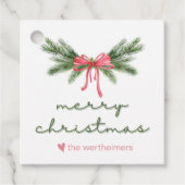 Étiquette Fir Bow Favor (Devant)