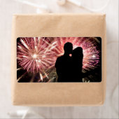 Étiquette Fireworks Couple Kisser Silhouette (En situation)