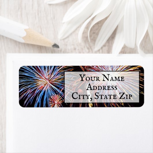 Étiquette Fireworks Return Address Label (En situation)