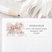 Étiquette First Communion Pink Bow Roses Return Address (En situation)