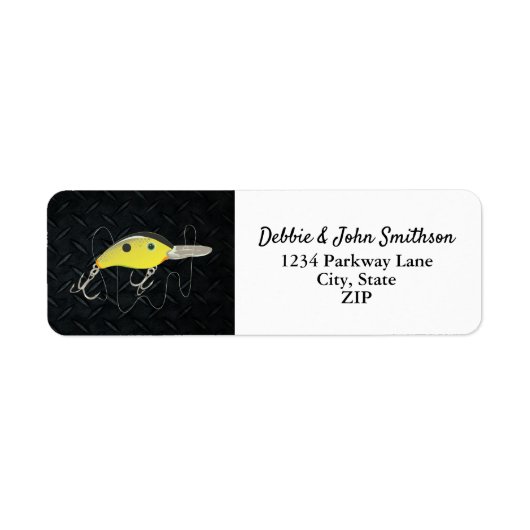 Étiquette Fishing Sports Charter Crankbait Lure Adresse Adre (Devant)