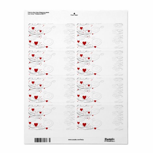 Étiquette Fissures cardiaques (Feuille entière)