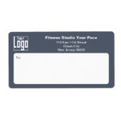 Étiquette Fitness Business Logo Grey White Shipping (Devant)