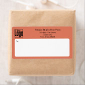 Étiquette Fitness Business Logo Orange Black Shipping (En situation)