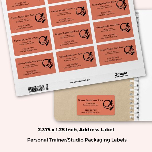 Étiquette Fitness Business Skipping Rope Orange Address