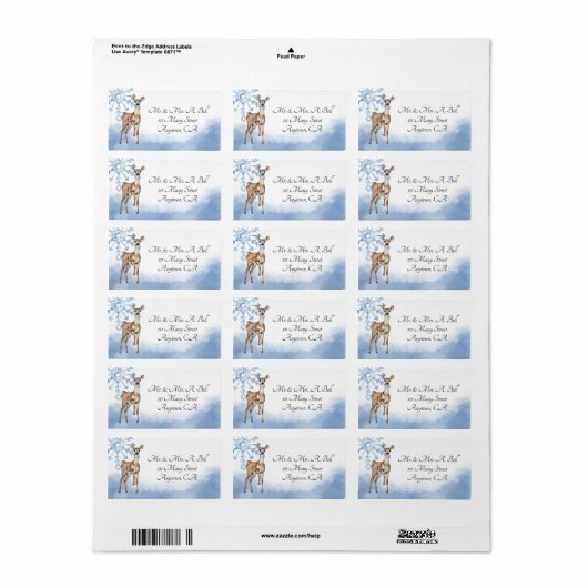 Étiquette Flacon de cerfs et de bleus (Feuille entière)