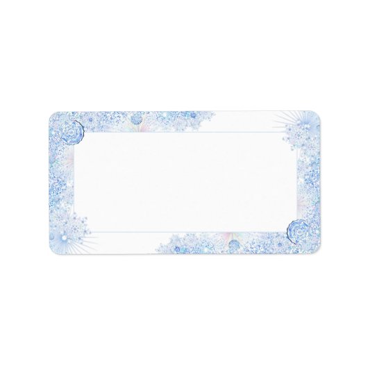 Étiquette Flacon de neige bleu glace (Devant)