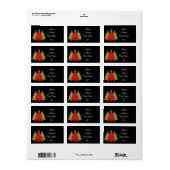 Étiquette Flacon de neige de l'arbre de Noël rouge étincelan (Feuille entière)