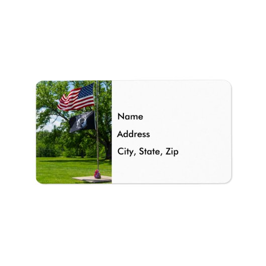 Étiquette Flagg Amérique Et POW (Devant)