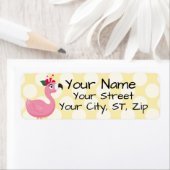 Étiquette Flamant rose (En situation)