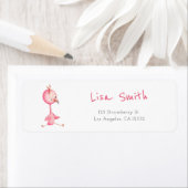 Étiquette Flamant Rose Adresse de l'expéditeur (En situation)