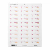 Étiquette Flamant Rose Adresse de l'expéditeur (Feuille entière)