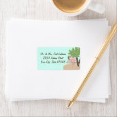 Étiquette Flamant rose Beach Baby avec tongs (En situation)