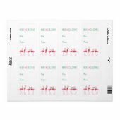 Étiquette Flamant rose Noël gros autocollants pour cadeaux (Feuille entière)