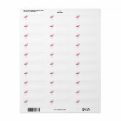 Étiquette Flamant rose pailleté Noël plage (Feuille entière)